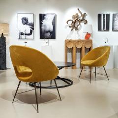 Pair of velvet armchairs by Silvio Cavatorta 1950 - 3342452