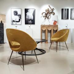 Pair of velvet armchairs by Silvio Cavatorta 1950 - 3342454