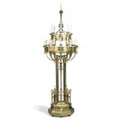 Pair of very large French brass candelabra in the Gothic Revival style - 2631730