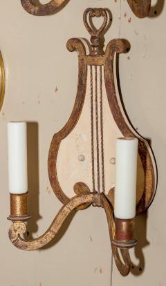 Pair of vintage Harp Symbol sconces from France circa 1940s - 2255114