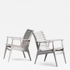 Pair of white slat chairs - 1720358