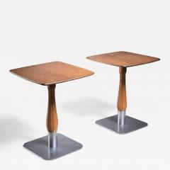 Pair of wood and metal cafe tables Sweden - 2022090