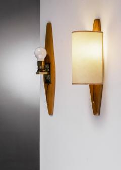 Pair of wood wall lamps - 4818448