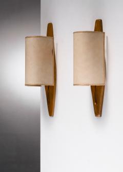 Pair of wood wall lamps - 4818449