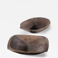 Pair of wooden folk art bowls - 3643405