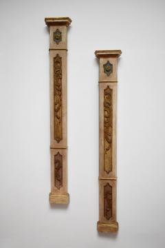 Pair of wooden painted columns 19th c  - 4535228