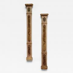 Pair of wooden painted columns 19th c  - 4536168
