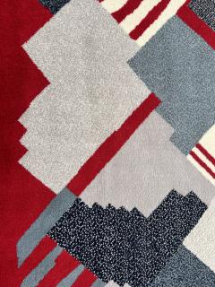 Pair of wool rugs with geometric decoration France circa 1970 - 3698349