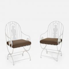 Pair of wrought iron birds armchairs 1960s  - 4547620