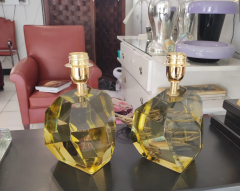 Pair of yellow Crystal Faceted Table Lamps - 2841008