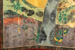Pair ofJapanese Six Panel Screens Rimpa Flower Landscapes - 3138313