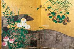 Pair ofJapanese Six Panel Screens Rimpa Flower Landscapes - 3138314