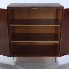 Pair parchment covered two door cabinets C 1950 having adjustable shelves - 3250897