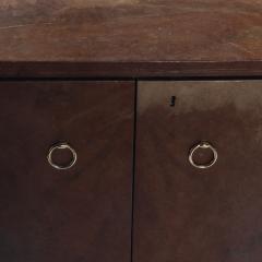 Pair parchment covered two door cabinets C 1950 having adjustable shelves - 3250900