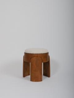 Pair wool boucle stools - 4444529