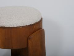 Pair wool boucle stools - 4444547