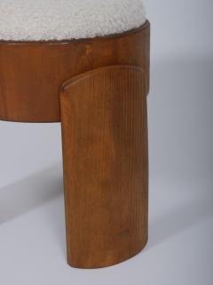 Pair wool boucle stools - 4444553