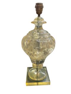 Paire of 1970s crushed ice resin lamps by Marie Claude de Fouqui res - 4694851