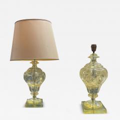 Paire of 1970s crushed ice resin lamps by Marie Claude de Fouqui res - 4694900