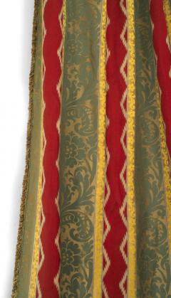 Pairs of French Victorian Damask Striped Drapes - 4198717