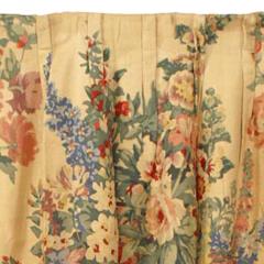 Pairs of Printed Peony Floral Linen Drapes - 4668490
