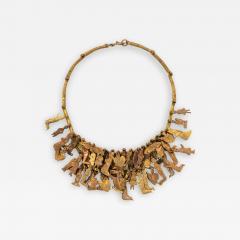 Pal Kepenyes Pal Kepenyes Milagros necklace with praying figures in brass and copper  - 2564058