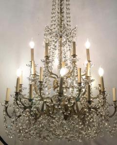 Palatial 19th 20th Century Thirty Light Crystal and Brass Column Form Chandelier - 1286178