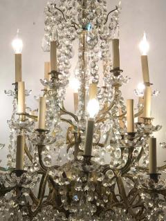 Palatial 19th 20th Century Thirty Light Crystal and Brass Column Form Chandelier - 1286183