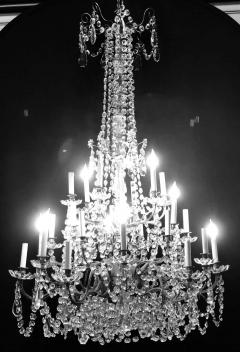 Palatial 19th 20th Century Thirty Light Crystal and Brass Column Form Chandelier - 1286184