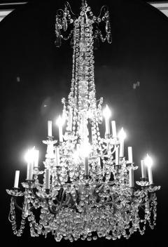 Palatial 19th 20th Century Thirty Light Crystal and Brass Column Form Chandelier - 2942743