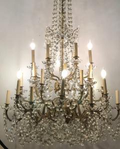 Palatial 19th 20th Century Thirty Light Crystal and Brass Column Form Chandelier - 2942744