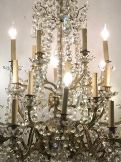 Palatial 19th 20th Century Thirty Light Crystal and Brass Column Form Chandelier - 2942745