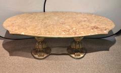 Palatial Italian Carved and Painted Base Marble Top Center or Dining Table - 1288683