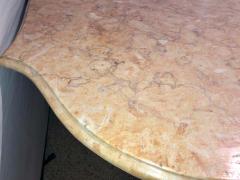 Palatial Italian Carved and Painted Base Marble Top Center or Dining Table - 1288685