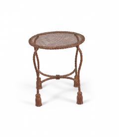Palladio Italy Baroque Style Rope And Tassel Gilt Iron Vanity Stool - 3169299