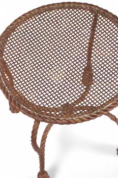 Palladio Italy Baroque Style Rope And Tassel Gilt Iron Vanity Stool - 3169300