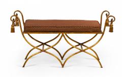 Palladio Italy Baroque Style Rope and Tassel Gilt Iron Window Bench - 2793506