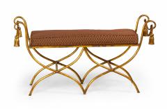 Palladio Italy Baroque Style Rope and Tassel Gilt Iron Window Bench - 2793511