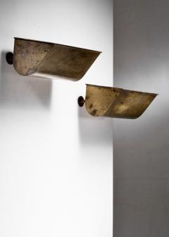 Palle Suenson Pair of Danish Modern brass wall lamps - 4559717