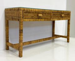 Palm Beach Regency Coastal Modern Split Rattan Console with 2 Drawers - 4621343