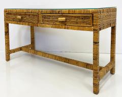 Palm Beach Regency Coastal Modern Split Rattan Console with 2 Drawers - 4621344