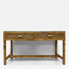 Palm Beach Regency Coastal Modern Split Rattan Console with 2 Drawers - 4621865