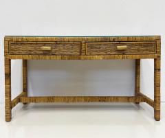 Palm Beach Regency Coastal Modern Split Rattan Console with 2 Drawers - 4621868