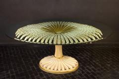 Palm Sculpture Gilt wood and Painted Dining or Center Table Italy 1970 - 3620673