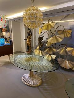 Palm Sculpture Gilt wood and Painted Dining or Center Table Italy 1970 - 3620676