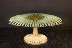 Palm Sculpture Gilt wood and Painted Dining or Center Table Italy 1970 - 3620680