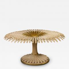 Palm Sculpture Gilt wood and Painted Dining or Center Table Italy 1970 - 3621414