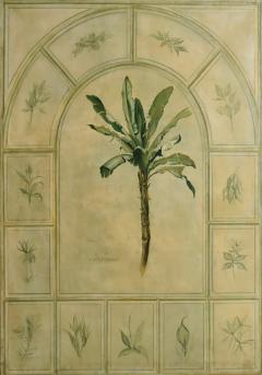 Palm tree oil on panel 1970s  - 4825424