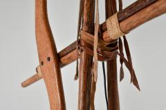 Palm wood studio craft arc floor lamp 1990s - 1950449