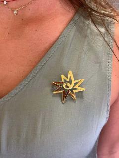 Paloma Picasso For Tiffany Co Celestial Star Geometric Pin Brooch - 3589326